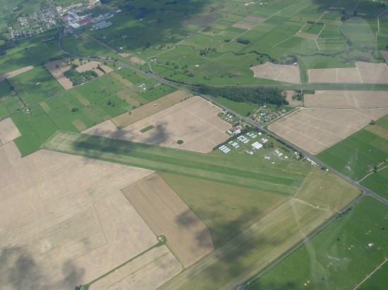 Matamata airfield with Waharoa in view top left